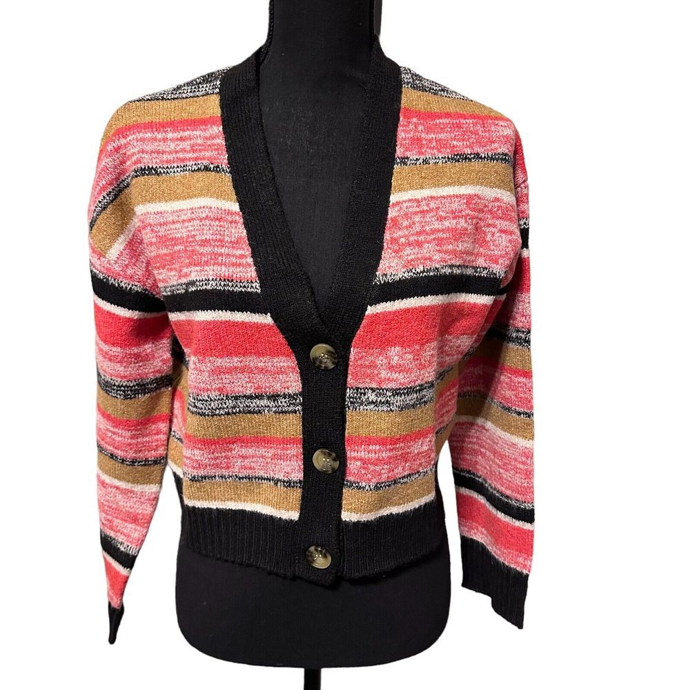 BP. Sweater Cardigan Womens Small Multicolored Stripped‎ Stretch New With Tags